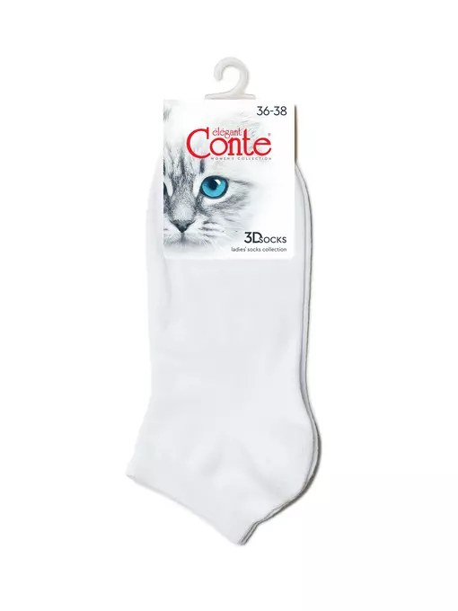 Короткие женские спортивные носки из хлопка 3dsocks 000 белый, 24С-3СП, 36-38 (23-25), CONTE ELEGANT,  - 4