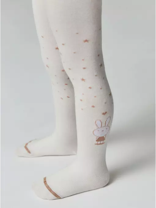 Колготки детские хлопковые tip-top 677 молочный, 4С-03СП, 92-98 (14), CONTE-KIDS,  - 3