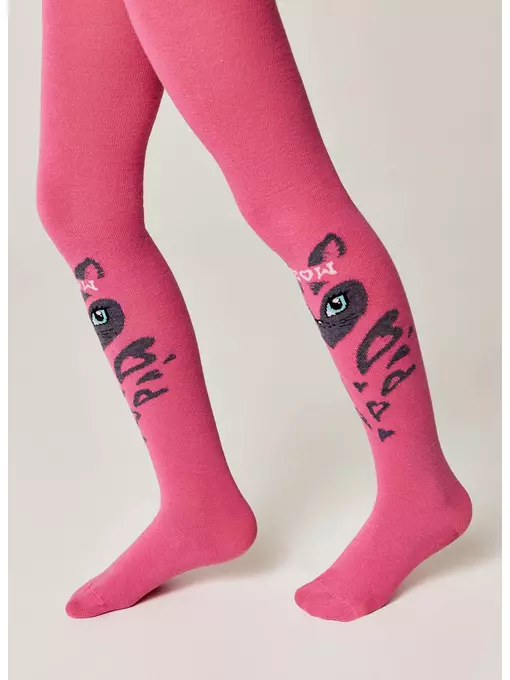 Колготки детские (рисунок) school 3280 брестские 1011 ярко-розовый, 14С3280, 128-134 (20), БРЕСТСКИЕ,  - 2