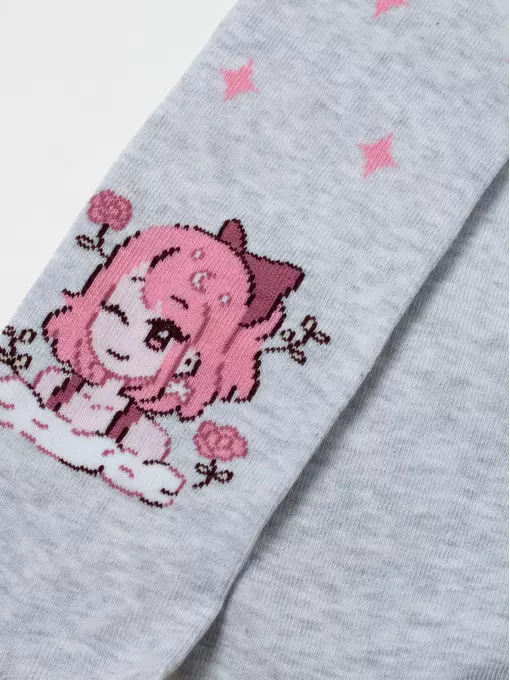 Колготки детские хлопковые tip-top 676 светло-серый, 4С-03СП, 92-98 (14), CONTE-KIDS,  - 5