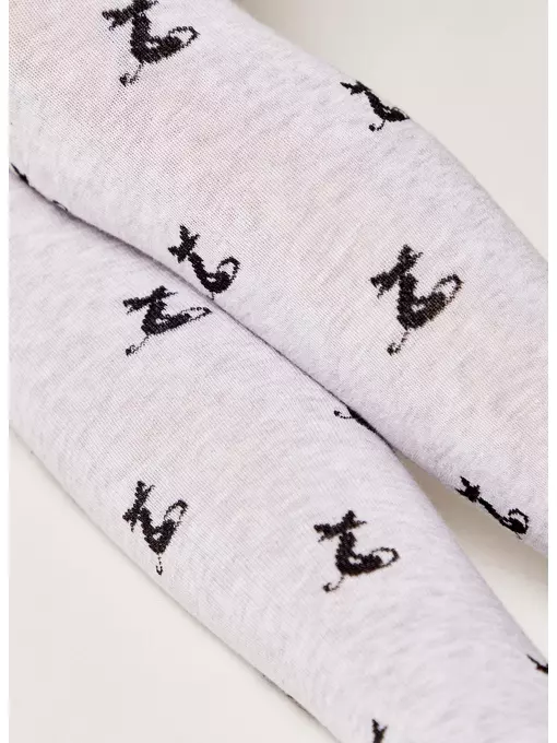 Колготки детские (рисунок) school 3280 брестские 1013 св.серый меланж, 14С3280, 140-146 (22), БРЕСТСКИЕ,  - 2