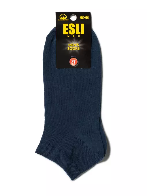 Короткие мужские носки esli 000 темно-синий, 19С-146СПЕ, 42-43 (27), ESLI,  - 2