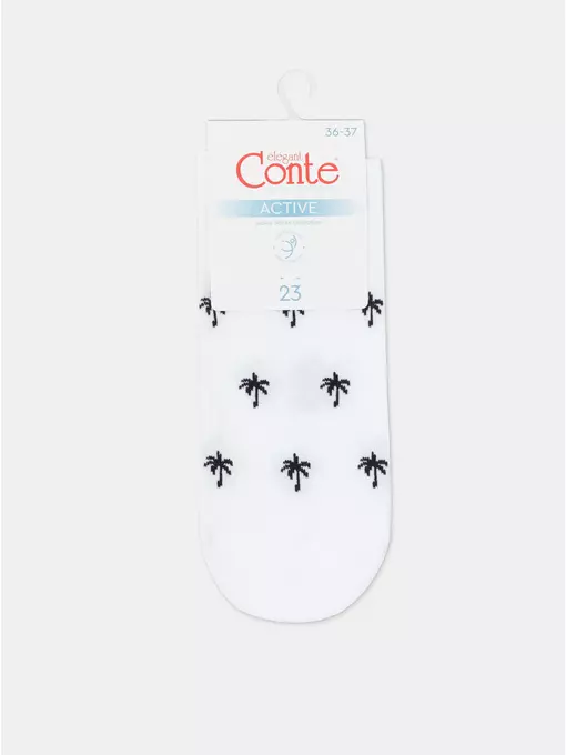 Носки женские (короткие) active 589 белый-черный, 23С-111СП, 38-39 (25), CONTE ELEGANT,  - 8