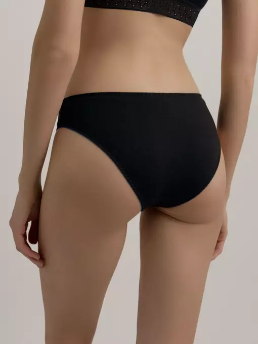 Трусы женские «бикини» из хлопка basic collection lb 2002.12 black-blue, 22С-2304ТСП, 98/M, CONTE ELEGANT,  - 3