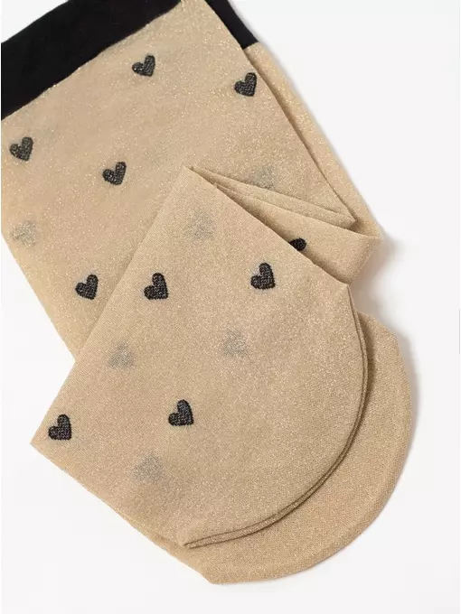Сияющие женские носки с объемными рисунками «hearts» fantasy gold-natural, 23С-109СП, 36-39 (23-25), CONTE ELEGANT,  - 8