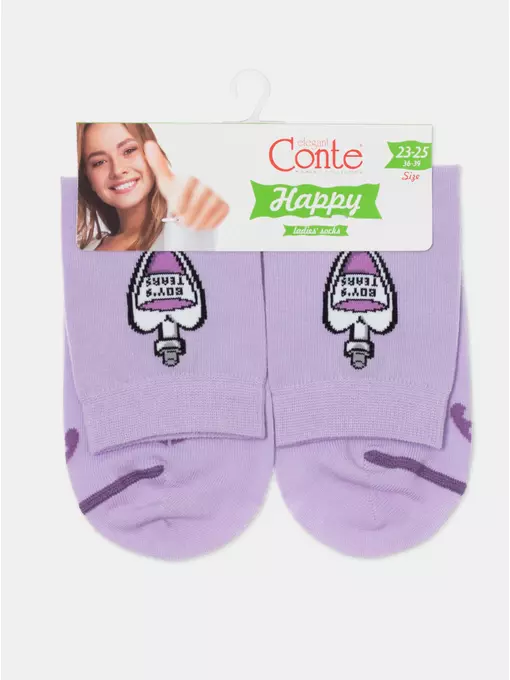Носки женские happy 606 сиреневый, 17С-21СП, 36-39 (23-25), CONTE ELEGANT,  - 9