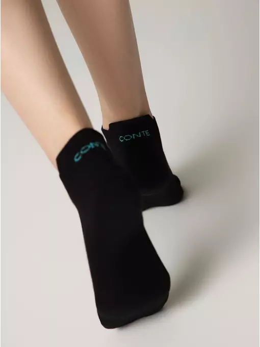 Ультракороткие хлопковые женские носки active с «язычком» 205 черный, 19С-245СП, 36-37 (23), CONTE ELEGANT,  - 3