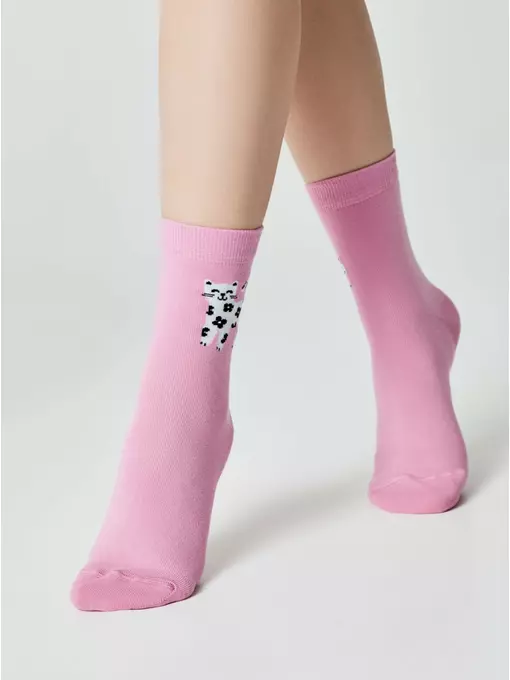 Носки женские хлопковые happy 608 мальва, 18С-227СП, 36-39 (23-25), CONTE ELEGANT,  - 2