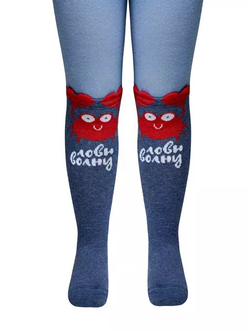 Колготки детские tip-top (мордашки) 688 джинс, 17С-60СП, 80-86 (14), CONTE-KIDS,  - 2