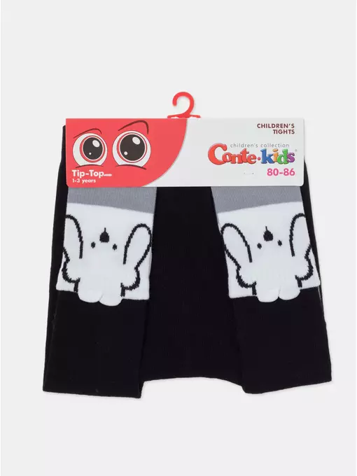 Колготки детские tip-top (мордашки) 686 черный-белый, 17С-60СП, 80-86 (14), CONTE-KIDS,  - 7