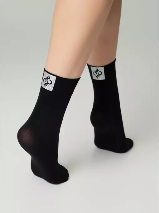 Матовые носки с сияющей термоаппликацией conte fantasy nero, 24С-4СП, 36-38 (23-25), CONTE ELEGANT,  - 5