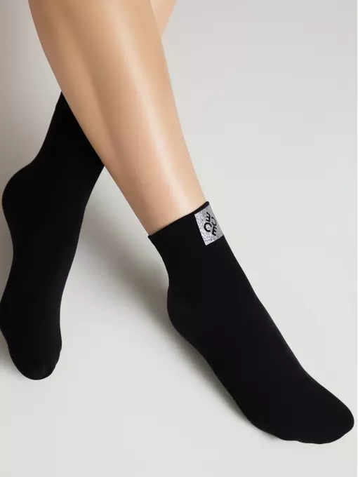 Матовые носки с сияющей термоаппликацией conte fantasy nero, 24С-4СП, 36-38 (23-25), CONTE ELEGANT,  - 4
