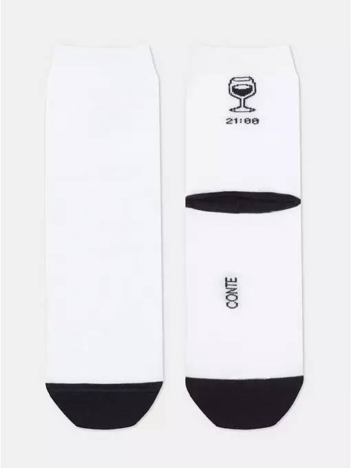 Женские хлопковые носки happy с рисунками 611 белый, 18С-227СП, 36-39 (23-25), CONTE ELEGANT,  - 4