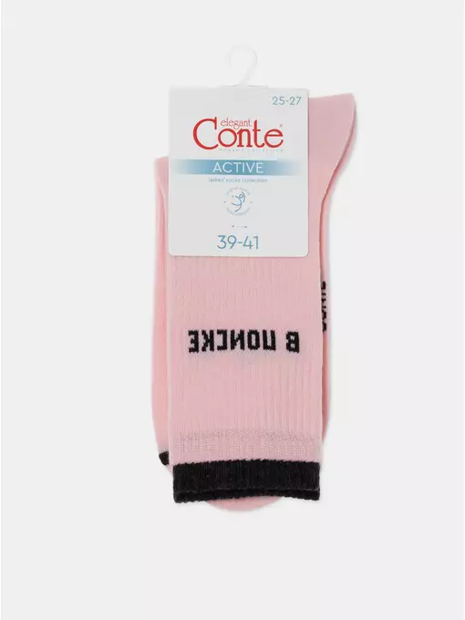 ​удлиненные женские носки с надписью «в поиске» active 602 светло-розовый, 22С-29СП, 39-41 (25-27), CONTE ELEGANT,  - 6