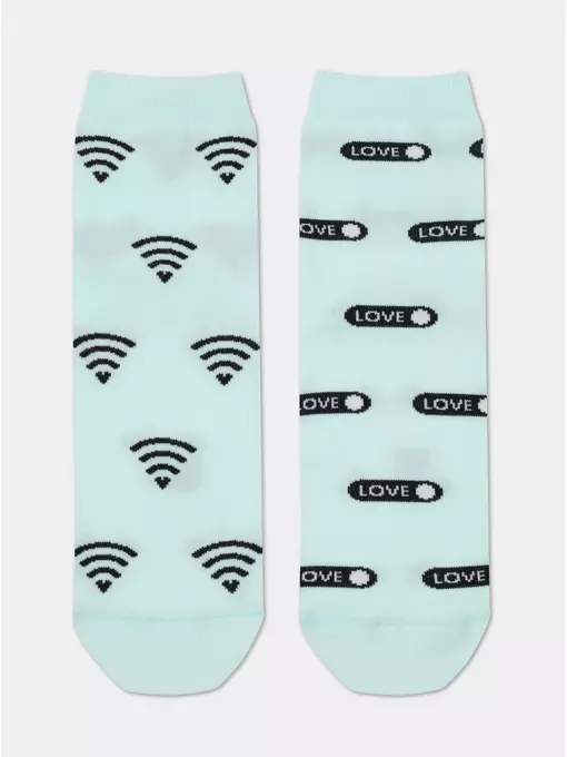 Носки женские happy с рисунками 613 бледно-бирюзовый, 17С-21СП, 36-39 (23-25), CONTE ELEGANT,  - 4
