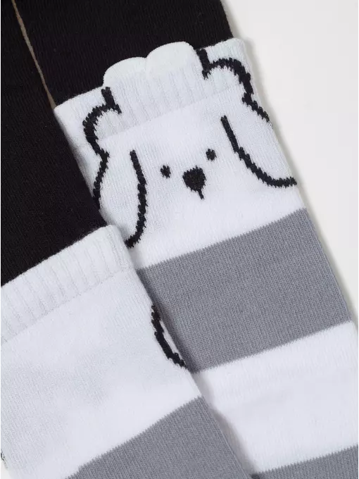 Колготки детские tip-top (мордашки) 686 черный-белый, 17С-60СП, 80-86 (14), CONTE-KIDS,  - 4