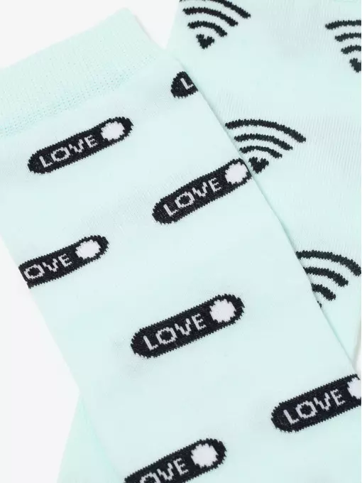 Носки женские happy с рисунками 613 бледно-бирюзовый, 17С-21СП, 36-39 (23-25), CONTE ELEGANT,  - 5