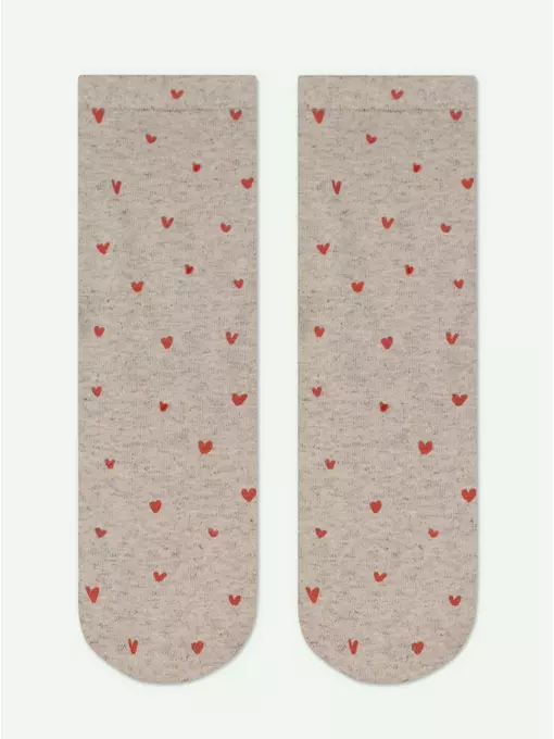 Носки женские с принтом из пряжи с хлопком и льном fantasy 561 бежевый, 20С-107СП, 36-39 (23-25), CONTE ELEGANT,  - 5