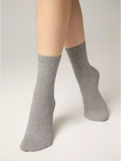 Женские носки из хлопка 3dsocks 000 серый меланж, 24С-2СП, 36-38 (23-25), CONTE ELEGANT,  - 1