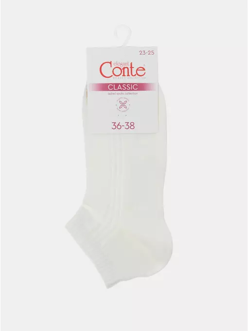 Короткие женские хлопковые носки classic 016 молочный, 7С-34СП, 36-38 (23-25), CONTE ELEGANT,  - 6
