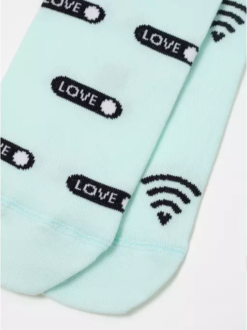 Носки женские happy с рисунками 613 бледно-бирюзовый, 17С-21СП, 36-39 (23-25), CONTE ELEGANT,  - 7