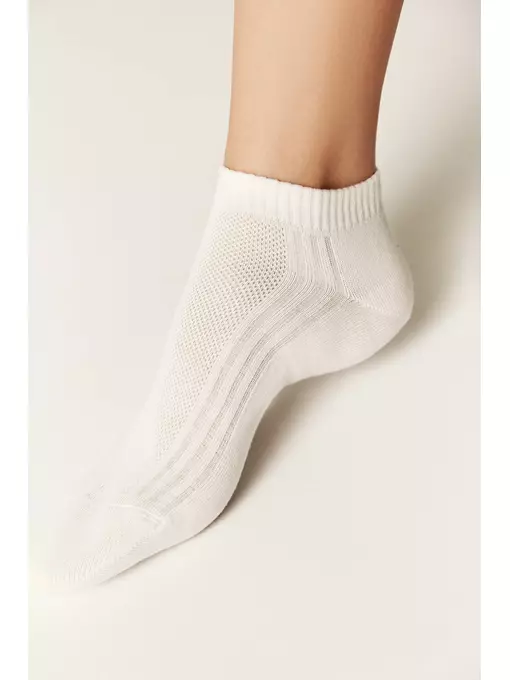 Короткие женские хлопковые носки classic 016 молочный, 7С-34СП, 36-38 (23-25), CONTE ELEGANT,  - 3