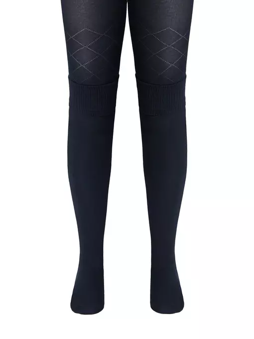 Колготки подростковые с имитацией гольф tip-top 682 темно-синий, 23С-153СП, 140-146 (22), CONTE-KIDS,  - 2