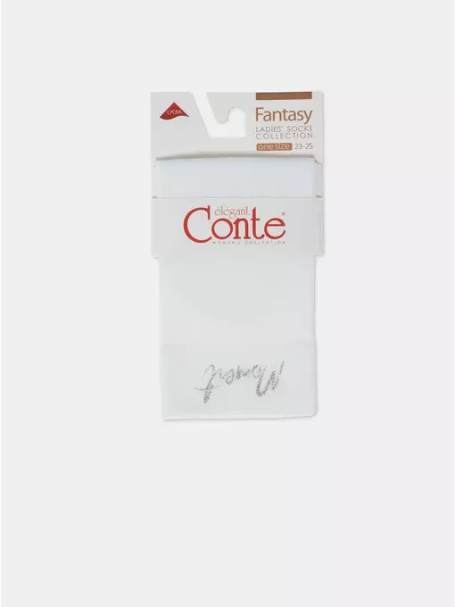 Матовые носки с сияющей термоаппликацией moment fantasy silver-bianco, 24С-6СП, 36-38 (23-25), CONTE ELEGANT,  - 6