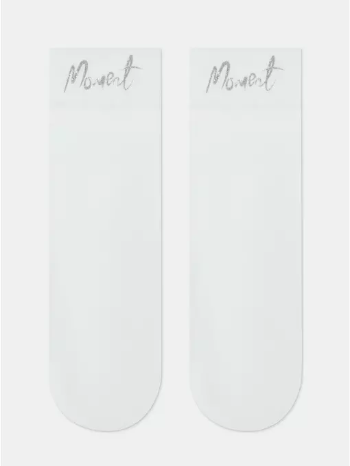 Матовые носки с сияющей термоаппликацией moment fantasy silver-bianco, 24С-6СП, 36-38 (23-25), CONTE ELEGANT,  - 4