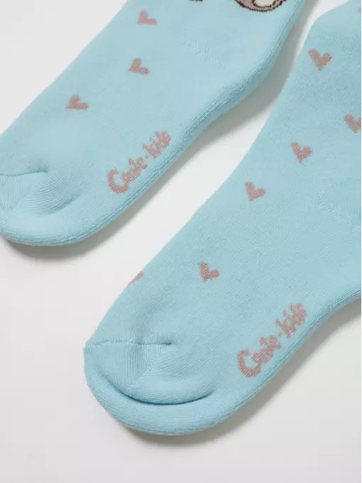 Теплые махровые детские колготки sof-tiki (махровые внутри) 641 бледно-бирюзовый, 7С-38СП, 62-74 (12), CONTE-KIDS,  - 5