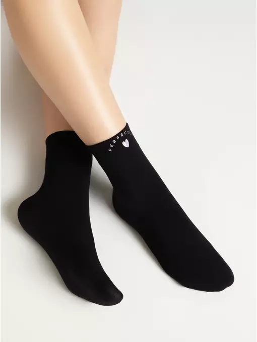 Матовые носки с сияющей термоаппликацией perfectly fantasy nero, 24С-5СП, 36-38 (23-25), CONTE ELEGANT,  - 5