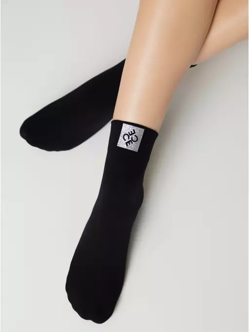 Матовые носки с сияющей термоаппликацией conte fantasy nero, 24С-4СП, 36-38 (23-25), CONTE ELEGANT,  - 3