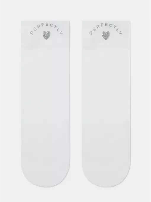 Матовые носки с сияющей термоаппликацией perfectly fantasy bianco, 24С-5СП, 36-38 (23-25), CONTE ELEGANT,  - 4