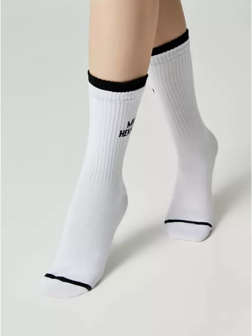 Носки женские с надписью «милее некуда» active 621 белый, 22С-29СП, 39-41 (25-27), CONTE ELEGANT,  - 2