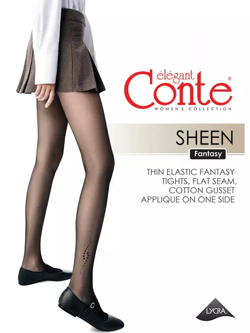 Тонкие женские колготки sheen со стразами bronz, 23С-149СП, 2, CONTE ELEGANT,  - 2