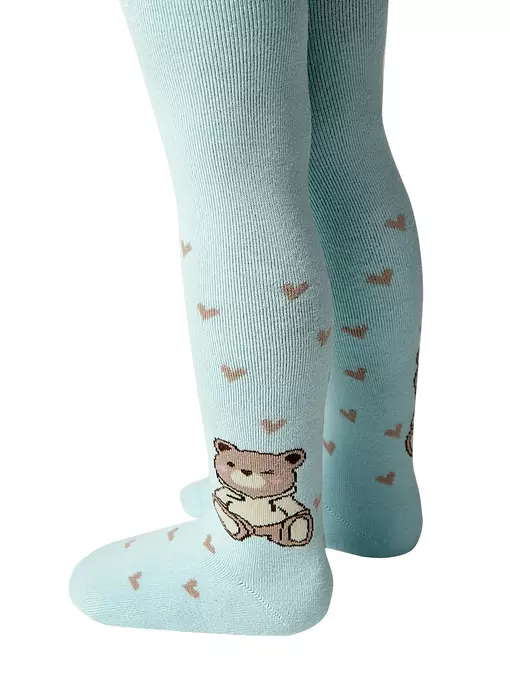 Теплые махровые детские колготки sof-tiki (махровые внутри) 641 бледно-бирюзовый, 7С-38СП, 62-74 (12), CONTE-KIDS,  - 4