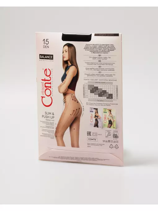Колготки женские balance 15 den nero, 24С-103СП, 2, CONTE ELEGANT,  - 6