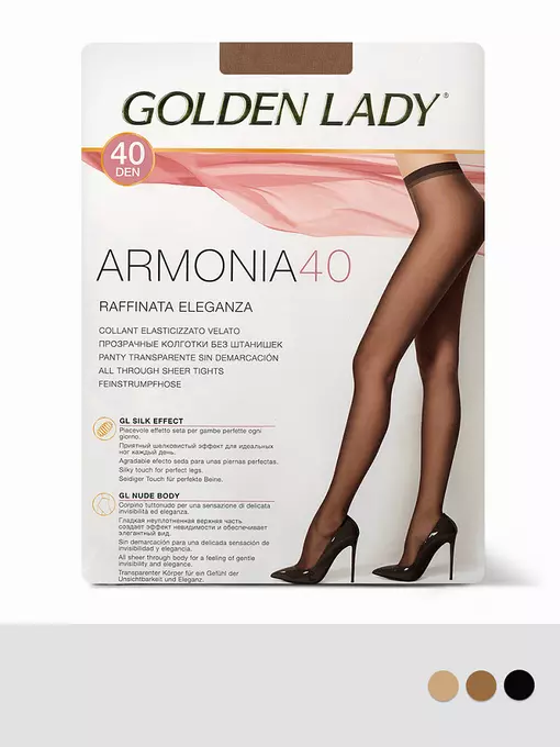 Колготки с эффектом обнаженности golden lady armonia 40 miele, ARMONIA 40, 2, GOLDEN LADY,  - 3