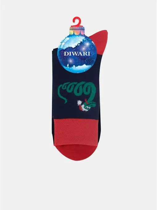 Мужские новогодние носки diwari new year 210 темно-синий, 19С-90СП, 42-45 (27-29), DIWARI,  - 8