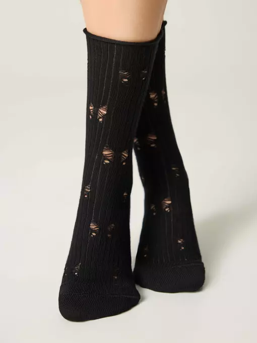 Женские ажурные носки (без резинки) classic 628 черный, 24С-99СП, 36-38 (23-25), CONTE ELEGANT,  - 4