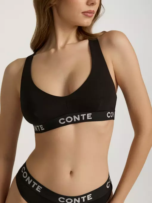 Женское бюстье из бамбука comfy line lbe 2989 black-silver, 24С-3034ТСП, 170-88/S, CONTE ELEGANT,  - 1