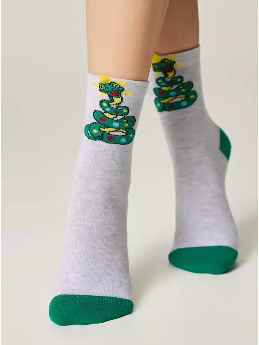 Носки женские new year 630 светло-серый, 19С-86СП, 36-39 (23-25), CONTE ELEGANT,  - 2