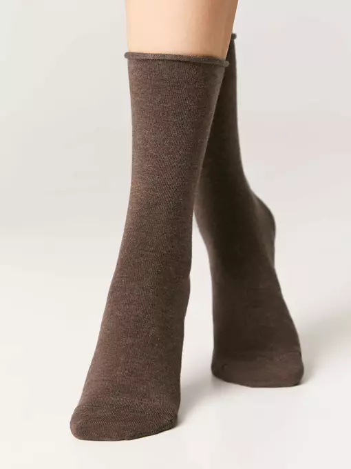 Удлиненные женские носки (без резинки) comfort 000 коричневый, 19С-101СП, 36-38 (23-25), CONTE ELEGANT,  - 2