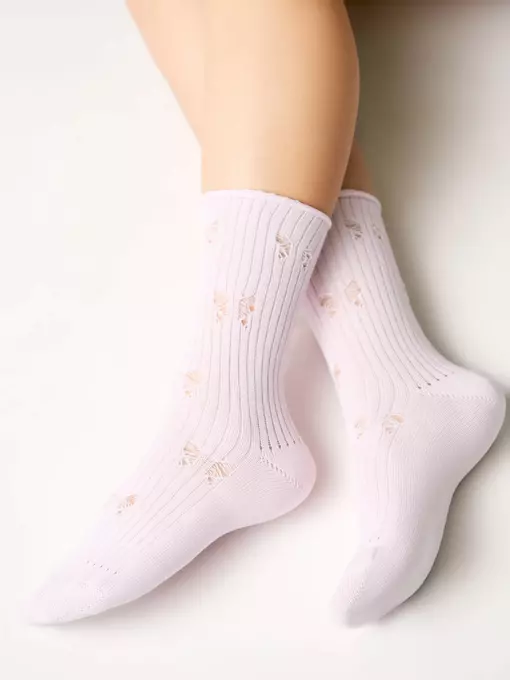 Ажурные носки без резинки classic 628 светло-розовый, 24С-99СП, 36-38 (23-25), CONTE ELEGANT,  - 4