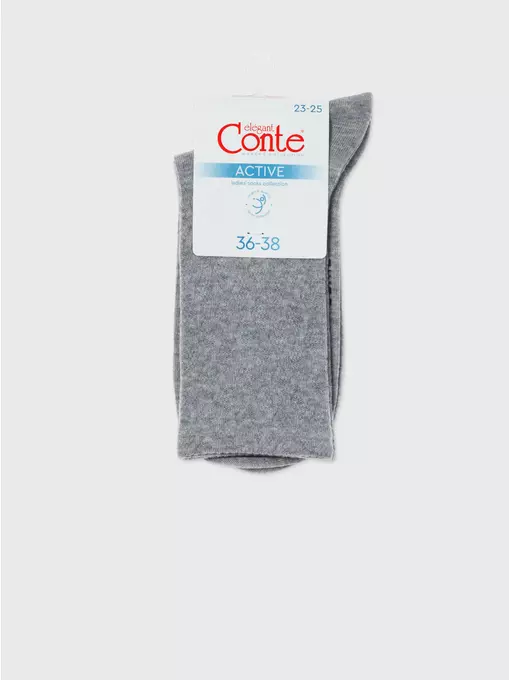 Хлопковые удлиненные носки active 620 серый, 24С-73СП, 36-38 (23-25), CONTE ELEGANT,  - 7