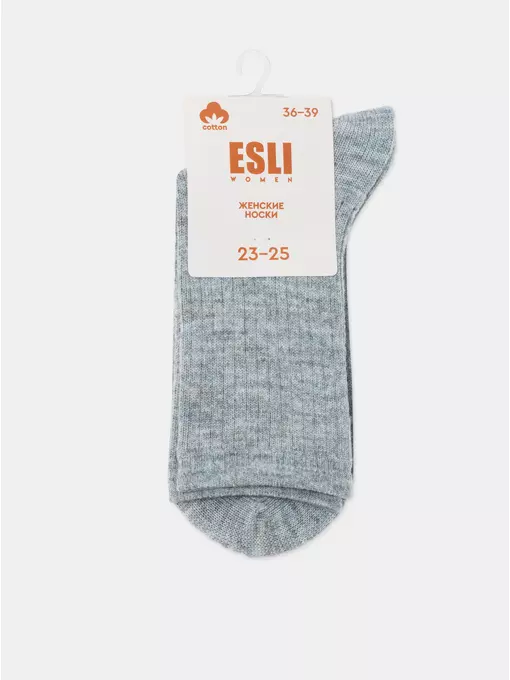Теплые удлиненные женские носки esli 625 серый, 24С-96СПЕ, 36-39 (23-25), ESLI,  - 6