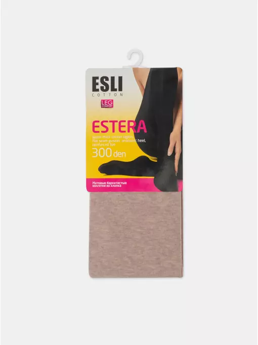 Теплые женские колготки estera 300 beige, 14С-65СПЕ, 4, ESLI,  - 6