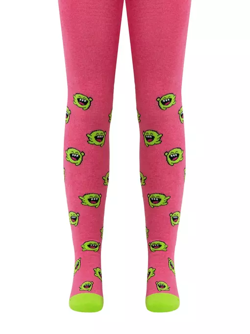 Теплые колготки sof-tiki (махровые внутри) с рисунками 644 розовый, 7С-38СП, 104-110 (16), CONTE-KIDS,  - 3