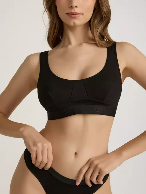 Бюстье женское из бамбука с хлопком comfy line lbe 2990 black-black, 24С-3035ТСП, 170-92/M, CONTE ELEGANT,  - 4