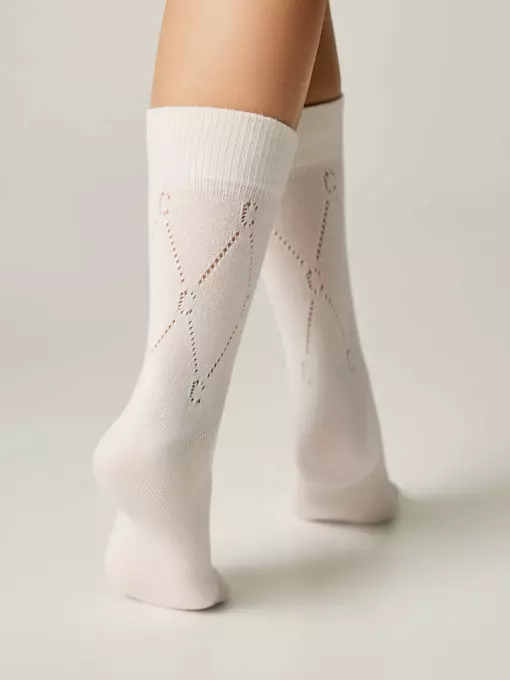 Хлопковые удлиненные носки conte active 623 молочный, 22С-27СП, 36-38 (23-25), CONTE ELEGANT,  - 3